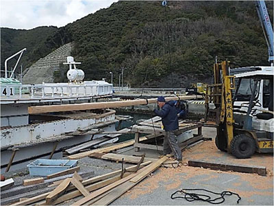 212　トップレールの吊り込み準備
