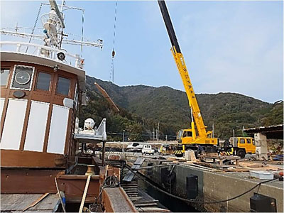 216　トップレールの吊り込み