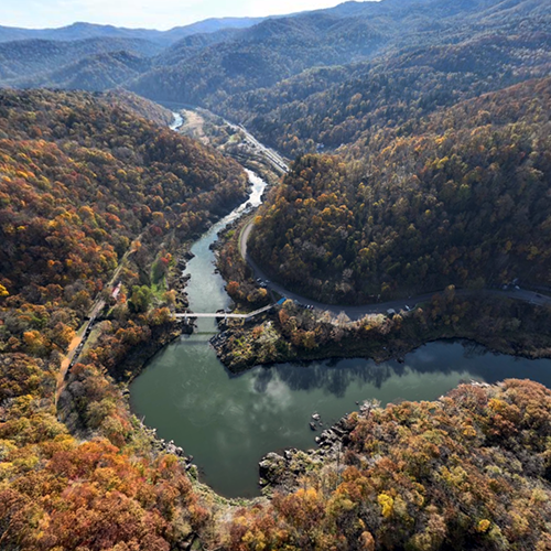 神居古潭・嵐山上空