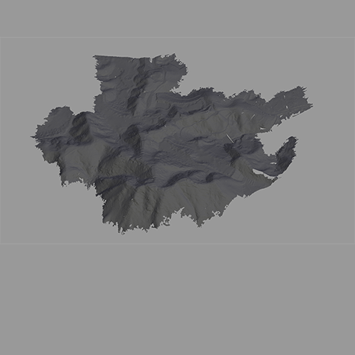 平井金山城3D地形図
                
