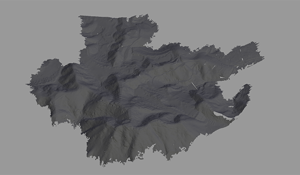 平井金山城3D地形図