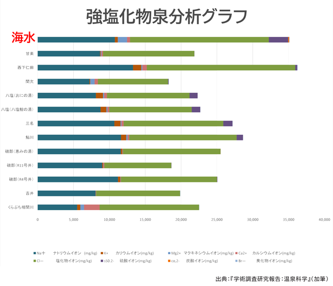 強塩化物泉分析のグラフ