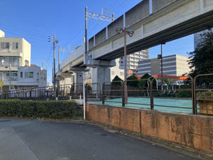 新川鉄橋跡付近(現在は一部暗渠となっている 令和5年撮影)