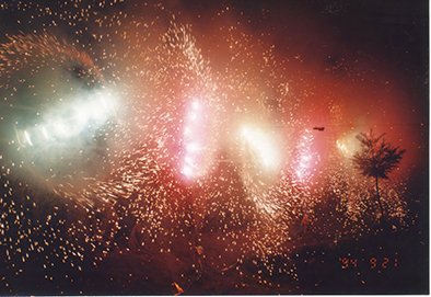 犀川神社の杜煙火
