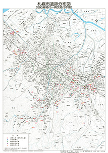 札幌市遺跡分布図 (旧石器時代～縄文時代中期)