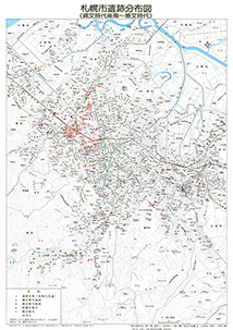 札幌市遺跡分布図 (縄文時代後期～擦文時代)