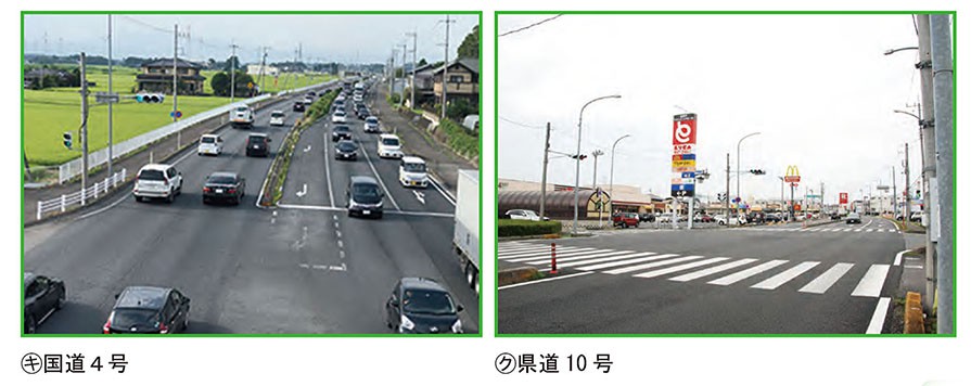 おもな道路と鉄道