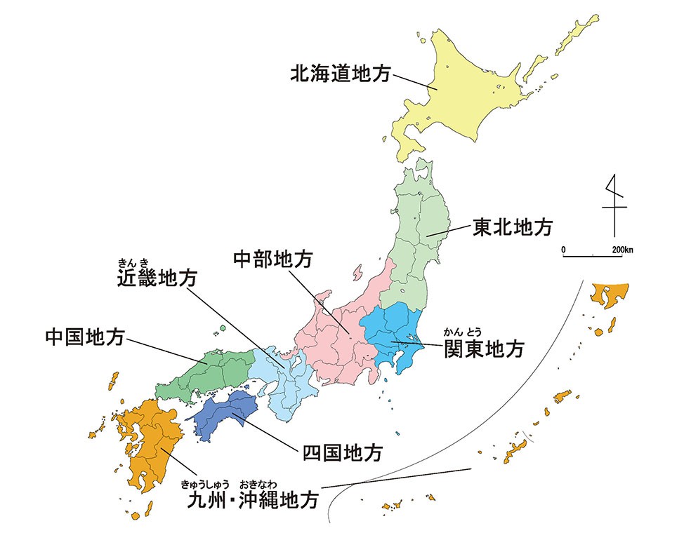 都道府県の位置