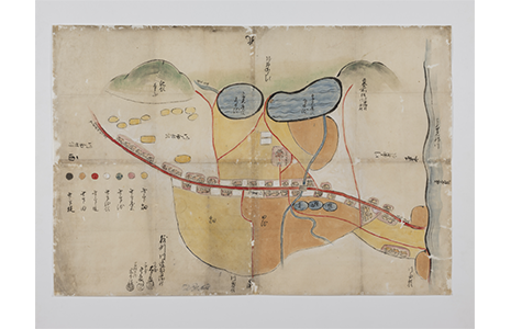 川面村安場村入組絵図