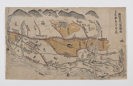 川面村安場村入組絵図