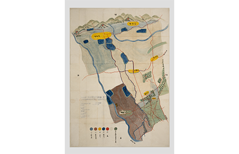 荻野・山本・平井村論所立会絵図