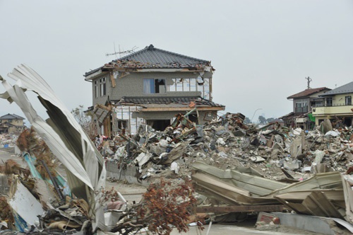 地震で大きな被害を受けた一関市