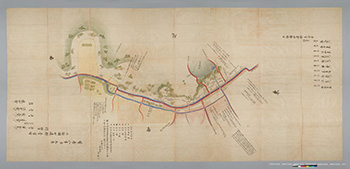 宝暦八年裁許図（上宿区）