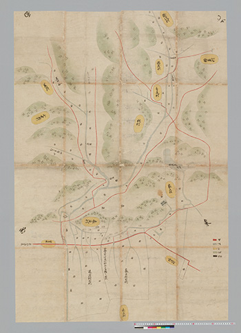 貞亨三年裁許図（石橋家）